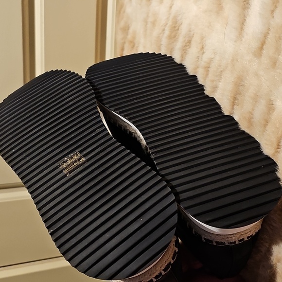 DKNY- Orza Women's Espadrille-wedge Sandals Black Leather Size 10 - Picture 8 of 13